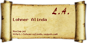 Lohner Alinda névjegykártya